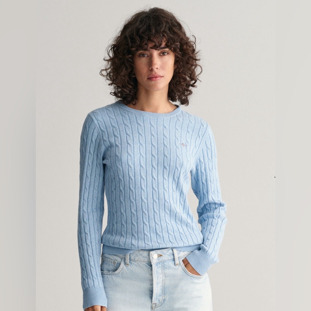 Merona Light Blue Cable Knit Crew Neck Sweater